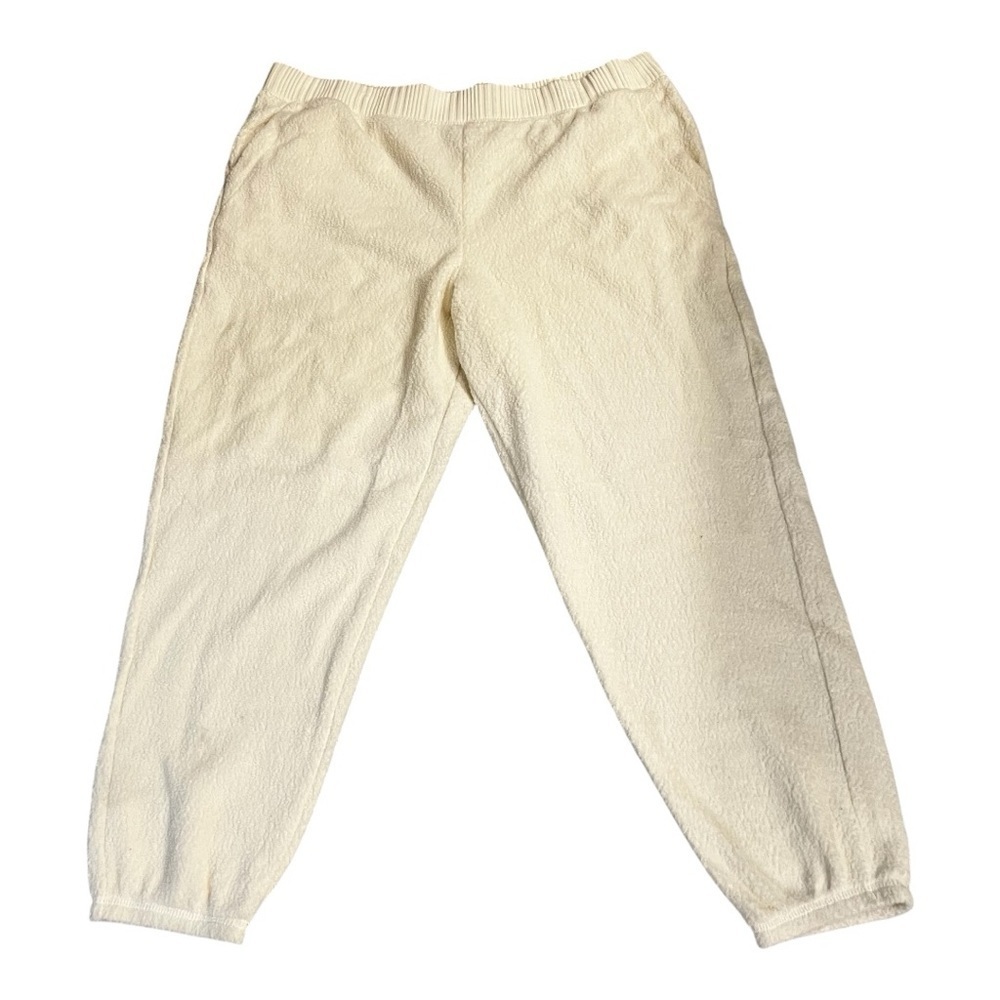 NWT Auden Teddy Fleece Jogger Pants Off White XXL - Picture 3 of 11